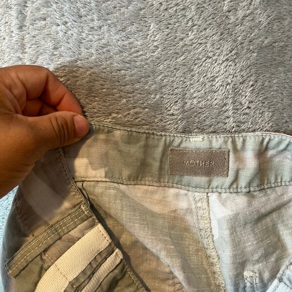 Mother The Shaker Chop Crop Fray Desert Print Green Camo Size 26 - Picture 8 of 10